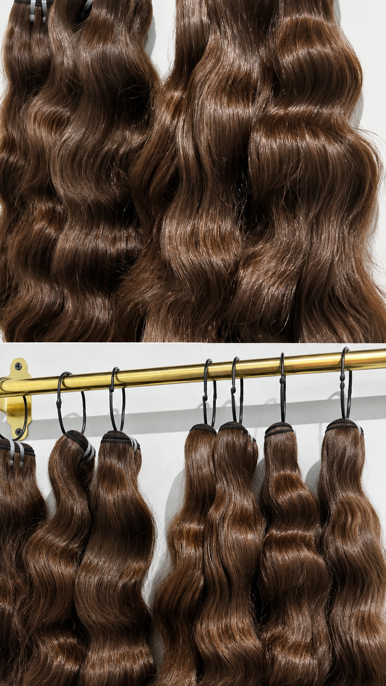 Natural wavy chocolate brown bundles